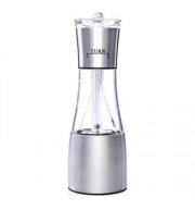 STAINLESS STEEL 2 IN 1 HAND SALT PEPPER SHAKER WITH ADJUSTABLE COARSENESS (SILVER)