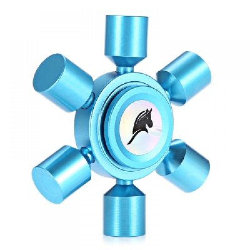 KELIMA ALUMINUM ALLOY ADHD FIDGET HAND SPINNER RUDDER SHAPE (BLUE)