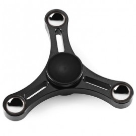 TRIANGLE ALUMINUM ALLOY ADHD FIDGET SPINNER WITH THREE BEADS (BLACK)