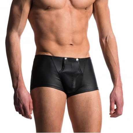 MEN'S SEXY NAUGHTY SUPER TIGHT ARTIFICIAL LEATHER (PU) SHORTS (BLACK)