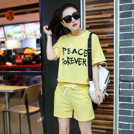 2 PCS YELLOW SHORT SLEEVE PYJAMAS (SIZE M/L/XL/2XL)