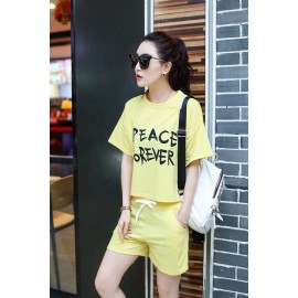 2 PCS YELLOW SHORT SLEEVE PYJAMAS (SIZE M/L/XL/2XL)