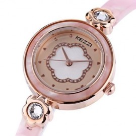KEZZI KW - 1241 WOMEN QUARTZ WATCH ARTIFICIAL DIAMOND FLOWER PATTERN DIAL WRISTWATCH (LIGH