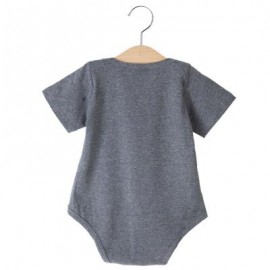 SWEET JEWEL COLLAR SHORT SLEEVE BOWKNOT LETTER PRINTED NEWBORN BABIES ROMPER (GRAY)