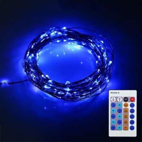 10M 100 LEDS COPPER DECORATIVE STRING LIGHT WITH REMOTE CONTROL (BLUE)