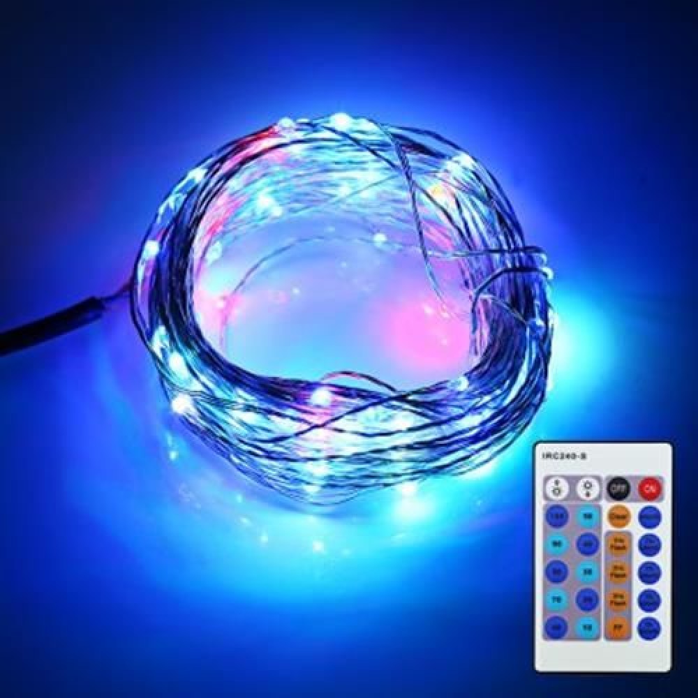 10M 100 LEDS COPPER DECORATIVE STRING LIGHT WITH REMOTE CONTROL (COLORFUL)