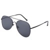 STYLISH FEMALE HOLLOW DESIGN COLOR COATED METAL FRAME SUNGLASSES (BLACK)