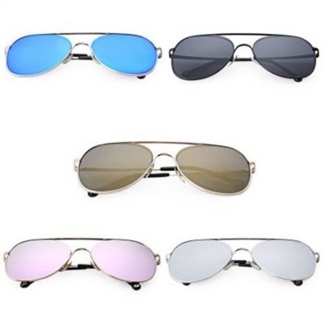 STYLISH FEMALE HOLLOW DESIGN COLOR COATED METAL FRAME SUNGLASSES (REFLECTIVE WHITE COLOR)