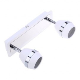 LIGHTME GU10 DOUBLE HEADS MIRROR LIGHT 360 DEGREE ROTATING BALL SHAPED LAMP (WHITE)