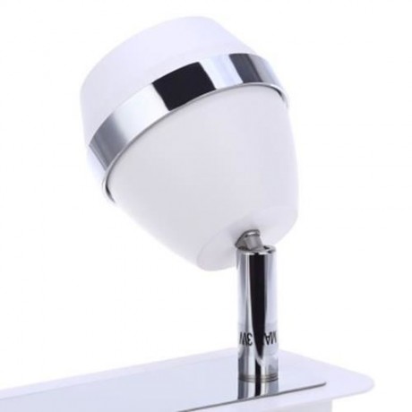 LIGHTME GU10 DOUBLE HEADS MIRROR LIGHT 360 DEGREE ROTATING BALL SHAPED LAMP (WHITE)