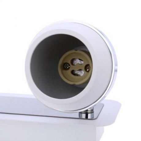 LIGHTME GU10 DOUBLE HEADS MIRROR LIGHT 360 DEGREE ROTATING BALL SHAPED LAMP (WHITE)