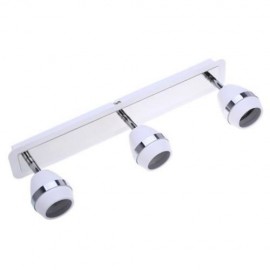 LIGHTME GU10 THREE HEADS MIRROR LIGHT 360 DEGREE ROTATING BALL SHAPED LAMP (WHITE)
