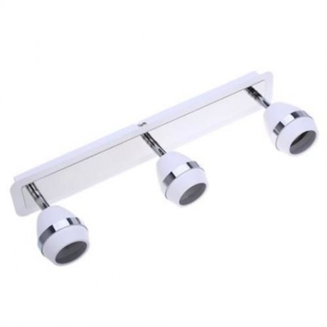 LIGHTME GU10 THREE HEADS MIRROR LIGHT 360 DEGREE ROTATING BALL SHAPED LAMP (WHITE)