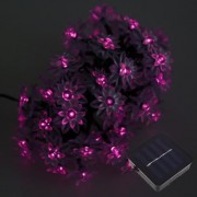 50 LEDS SOLAR POWERED LOTUS FLOWER STRING LIGHT FOR CHRISTMAS PARTY DECOARTION (PINK)
