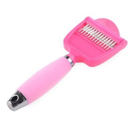 PET DESHEDDING TOOL 2-IN-1 DOGS CATS FUR LONG SHORT HAIR GROOMING BRUSH COMB RAKE WITH SOF
