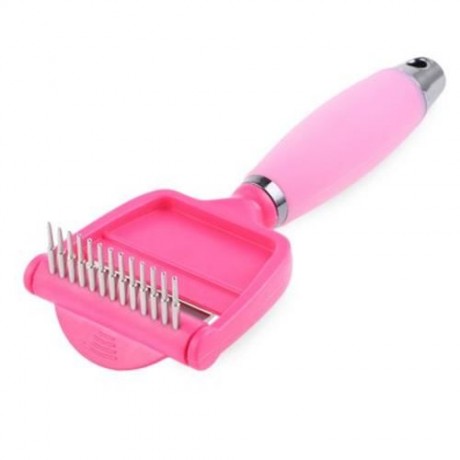 PET DESHEDDING TOOL 2-IN-1 DOGS CATS FUR LONG SHORT HAIR GROOMING BRUSH COMB RAKE WITH SOF