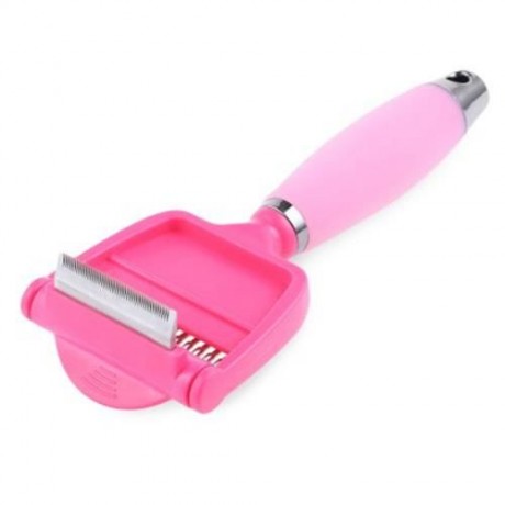 PET DESHEDDING TOOL 2-IN-1 DOGS CATS FUR LONG SHORT HAIR GROOMING BRUSH COMB RAKE WITH SOF