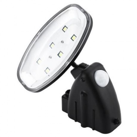 OUTDOOR 6-LED SOLAR POWERED WALL LIGHT PIR MOTION WATERPROOF SENSOR LAMP (BLACK)