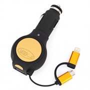 AUTO CAR CELLPHONE CHARGER RETRACTABLE EXPANSION LINE CIGAR LIGHTER ADAPTER