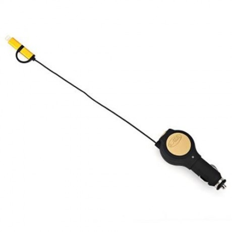 AUTO CAR CELLPHONE CHARGER RETRACTABLE EXPANSION LINE CIGAR LIGHTER ADAPTER