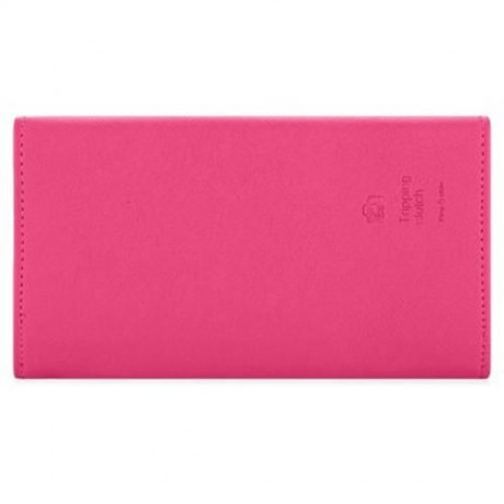 GUAPABIEN SOLID COLOR SNAP FASTENER CELL PHONE ENVELOPE CLUTCH WALLET (ROSE RED)