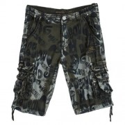 OUTDOOR CAMOUFLAGE POCKET DESIGN ZIPPER FLY MALE CASUAL SHORTS (ARMY GREEN)