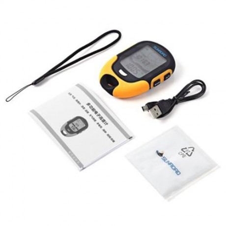SUNROAD OUTDOOR MULTIFUNCTIONAL WATERPROOF LCD DIGITAL COMPASS BAROMETER ALTIMETER (ORANGE
