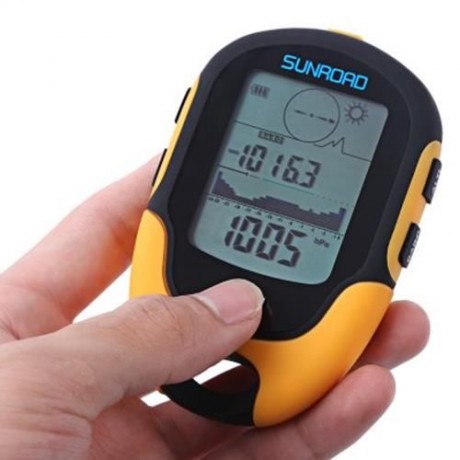 SUNROAD OUTDOOR MULTIFUNCTIONAL WATERPROOF LCD DIGITAL COMPASS BAROMETER ALTIMETER (ORANGE
