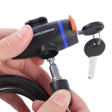 ROBESBON UNIVERSAL ANTI-THEFT RING WIRE ROPE LOCK FOR MOUNTAIN ROAD BIKE (BLACK)