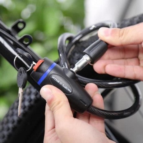 ROBESBON UNIVERSAL ANTI-THEFT RING WIRE ROPE LOCK FOR MOUNTAIN ROAD BIKE (BLACK)