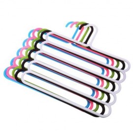 FIVE-LAYER MULTIFUNCTIONAL ANTI-SKIDDING PLASTIC HANGER (PINK)