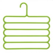 FIVE-LAYER MULTIFUNCTIONAL ANTI-SKIDDING PLASTIC HANGER (GREEN)