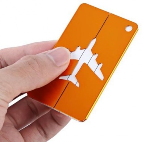 SHINETRIP 2PCS LUGGAGE HANG TAG BOARDING SHIPMENT LABEL WITH STAINLESS STEEL RING (GOLDEN)