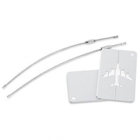 SHINETRIP 2PCS LUGGAGE HANG TAG BOARDING SHIPMENT LABEL WITH STAINLESS STEEL RING (SILVER)