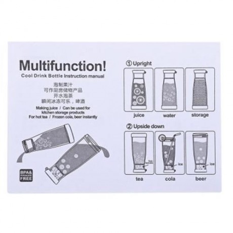 FANSON F - 1011 450ML MULTIFUNCTION PLASTIC JUICE TEA COLA BEER DRINKING WATER BOTTLE (GRE