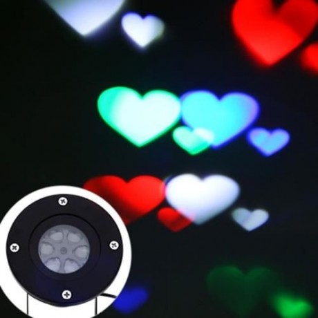 110 - 240V 4W LED WATERPROOF HEART LIGHT LANDSCAPE PROJECTOR LAMP (BLACK)