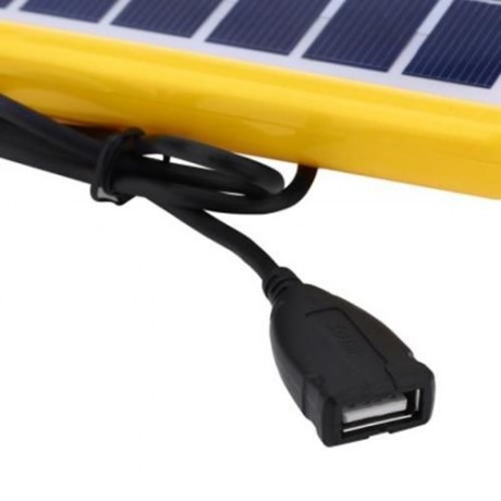 KKBOL 5V 1.8W LITHIUM-ION BATTERY SOLAR PANEL CHARGER WITH USB PORT FOR CELL PHONE (YELLOW