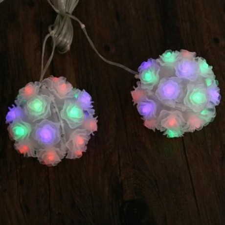 SOLAR POWERED LED ROSE FLOWER LAMP RGB FAIRY STRING LIGHT (WHITE)