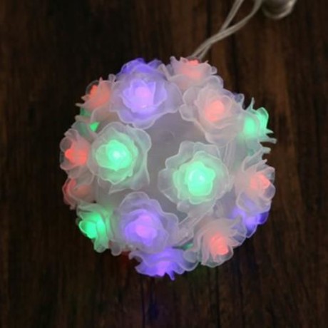 SOLAR POWERED LED ROSE FLOWER LAMP RGB FAIRY STRING LIGHT (WHITE)