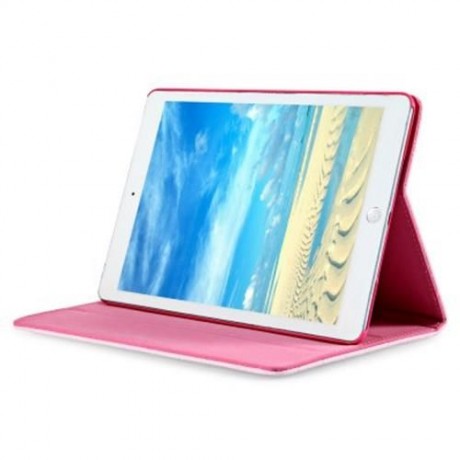 WIRELESS BLUETOOTH KEYBOARD STYLUS PEN PU LEATHER SMART CASE COVER FOR IPAD AIR 2 (PINK)