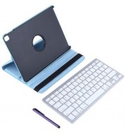 PU LEATHER SMART CASE WITH BLUETOOTH KEYBOARD AND TOUCH PEN FOR IPAD PRO 9.7 (WATER BLUE)