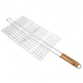 OUTDOOR BARBECUE FISH GRILL NET MESH TOOL ACCESSORY (SILVER)