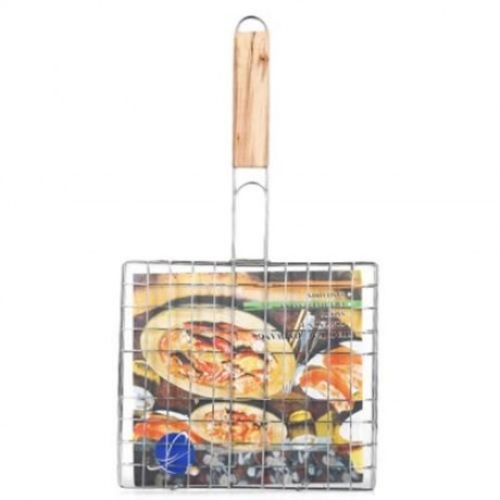 OUTDOOR BARBECUE FISH GRILL NET MESH TOOL ACCESSORY (SILVER)
