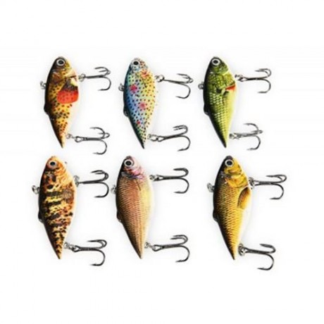 PROBEROS 6PCS OUTDOOR FISHING LURES BAIT WITH 2 HOOK (COLORMIX)