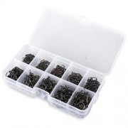 LEO 600PCS  EYELET BARB METAL ANGLING HOOK FISHING TACKLE (DEEP GRAY)