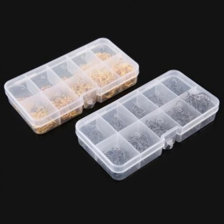 LEO 600PCS  EYELET BARB METAL ANGLING HOOK FISHING TACKLE (DEEP GRAY)