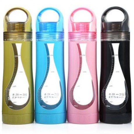 CARGEN TB002 500ML PORTABLE PC DOUBLE LAYER TRAVEL TEA WATER BOTTLE KETTLE (YELLOW)