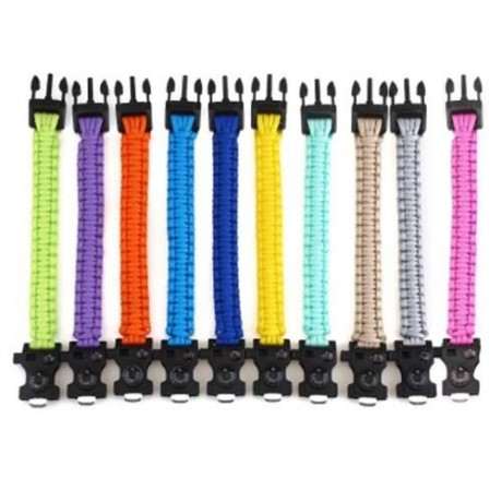 INLIFE EMERGENCY PARACORD OUTDOOR SURVIVAL UTILITY BRACELET (PINK)