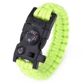 INLIFE EMERGENCY PARACORD OUTDOOR SURVIVAL UTILITY BRACELET (FLUORESCENT YELLOW)