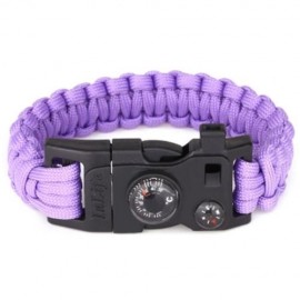 INLIFE EMERGENCY PARACORD OUTDOOR SURVIVAL UTILITY BRACELET (PURPLE)